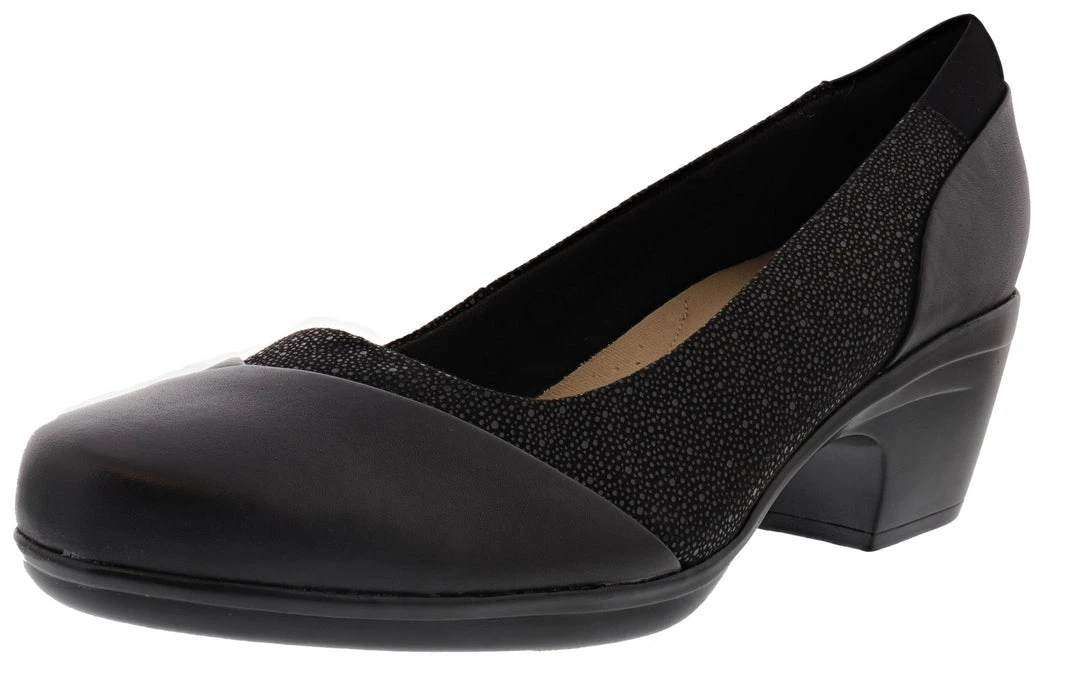 Clarks Of England Clarks Emily Alexa Black Leather Pumps Women's 1 Clarks Of England Clarks Emily Alexa Black Leather Pumps Women's