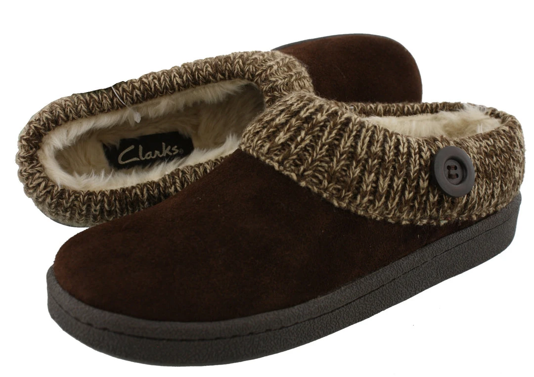 Clarks Of England Clarks Women's Knitted Collar Clog Winter Slippers Angelina Clarks Of England Clarks Women's Knitted Collar Clog Winter Slippers Angelina
