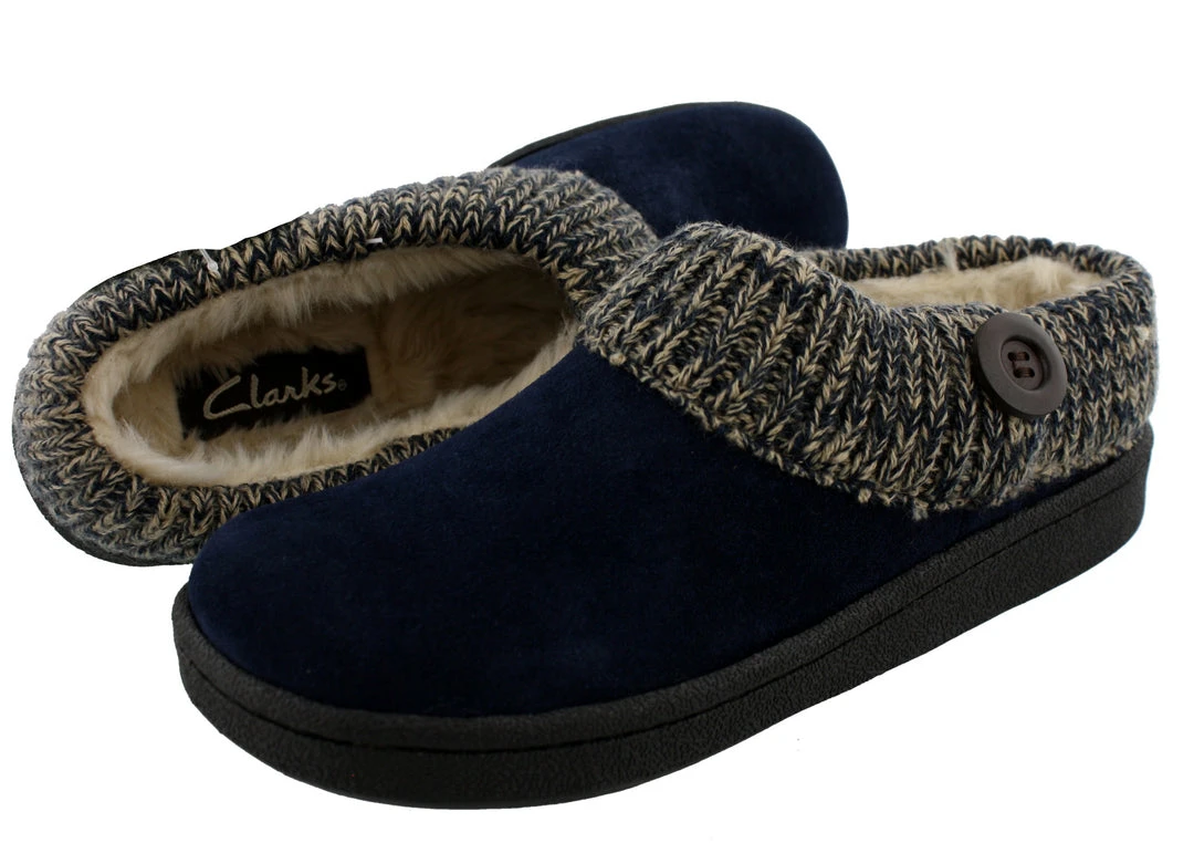 Clarks Of England Clarks Women's Knitted Collar Clog Winter Slippers Angelina Clarks Of England Clarks Women's Knitted Collar Clog Winter Slippers Angelina