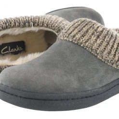 Clarks Of England Clarks Women's Knitted Collar Clog Winter Slippers Angelina 23 Clarks Of England Clarks Women's Knitted Collar Clog Winter Slippers Angelina