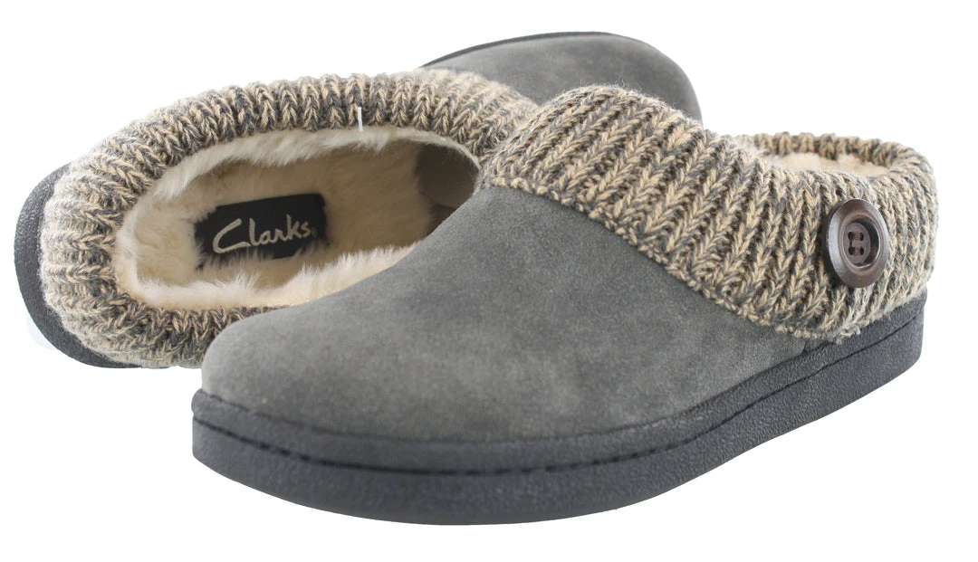 Clarks Of England Clarks Women's Knitted Collar Clog Winter Slippers Angelina Clarks Of England Clarks Women's Knitted Collar Clog Winter Slippers Angelina