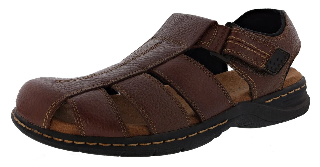 Dr. Scholls Dr. Scholl's Grayson Men's Leather Fishermen Sandals Closed Toe Dr. Scholls Dr. Scholl's Grayson Men's Leather Fishermen Sandals Closed Toe