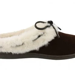 Clarks Of England Clarks Womens Winter Cozy Fur Easy On Lightweight Suede Slippers