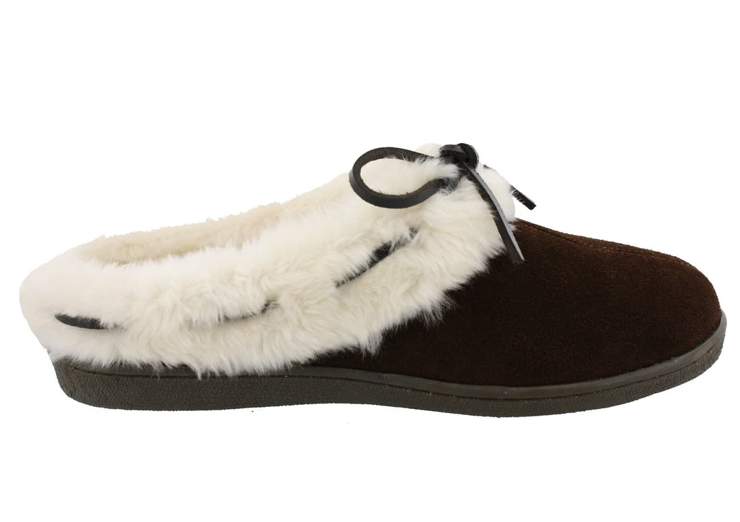 Clarks Of England Clarks Womens Winter Cozy Fur Easy On Lightweight Suede Slippers 2 Clarks Of England Clarks Womens Winter Cozy Fur Easy On Lightweight Suede Slippers