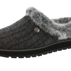 Skechers Women Medium Width Furry Cozy Open Back Slippers Ice Angel