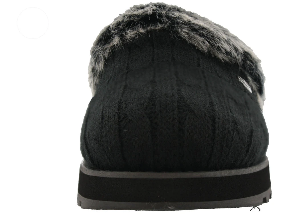 Skechers Women Wide Width Furry Cozy Open Back Slippers Ice Angel 4 Skechers Women Wide Width Furry Cozy Open Back Slippers Ice Angel