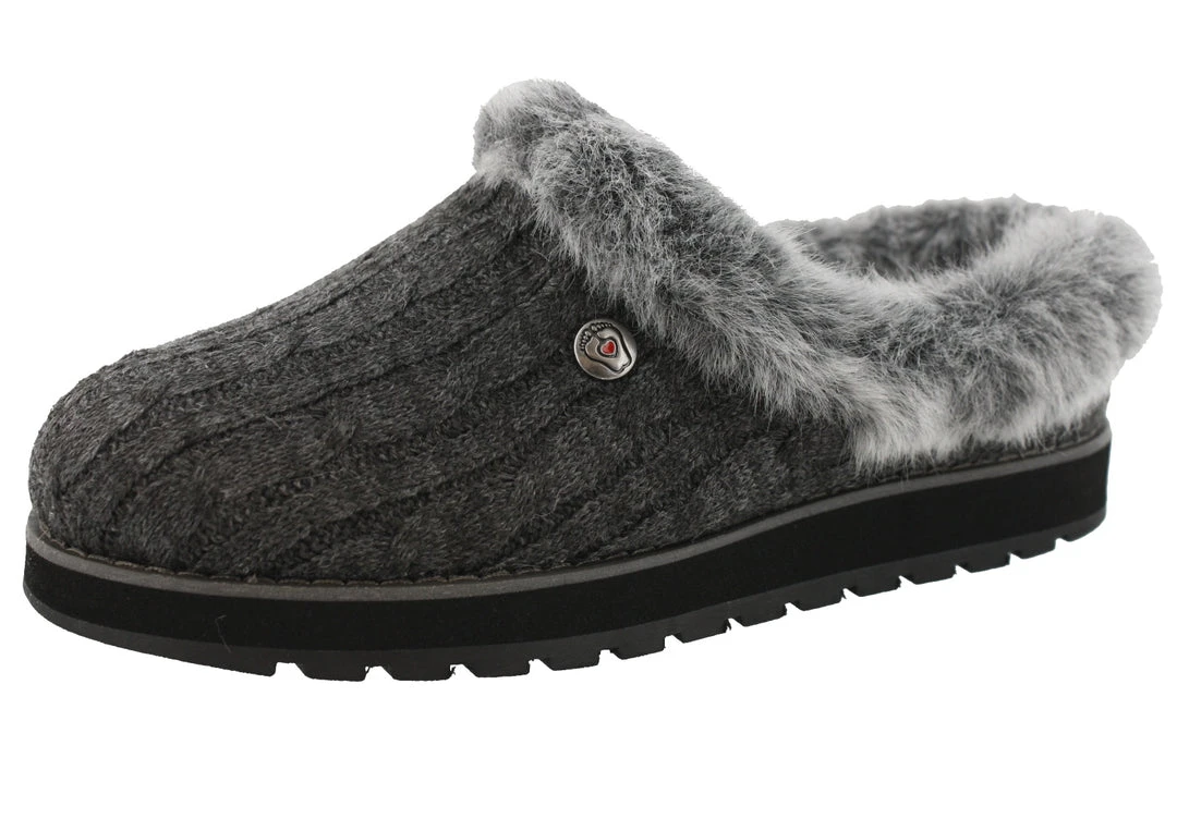 Skechers Women Wide Width Furry Cozy Open Back Slippers Ice Angel 7 Skechers Women Wide Width Furry Cozy Open Back Slippers Ice Angel