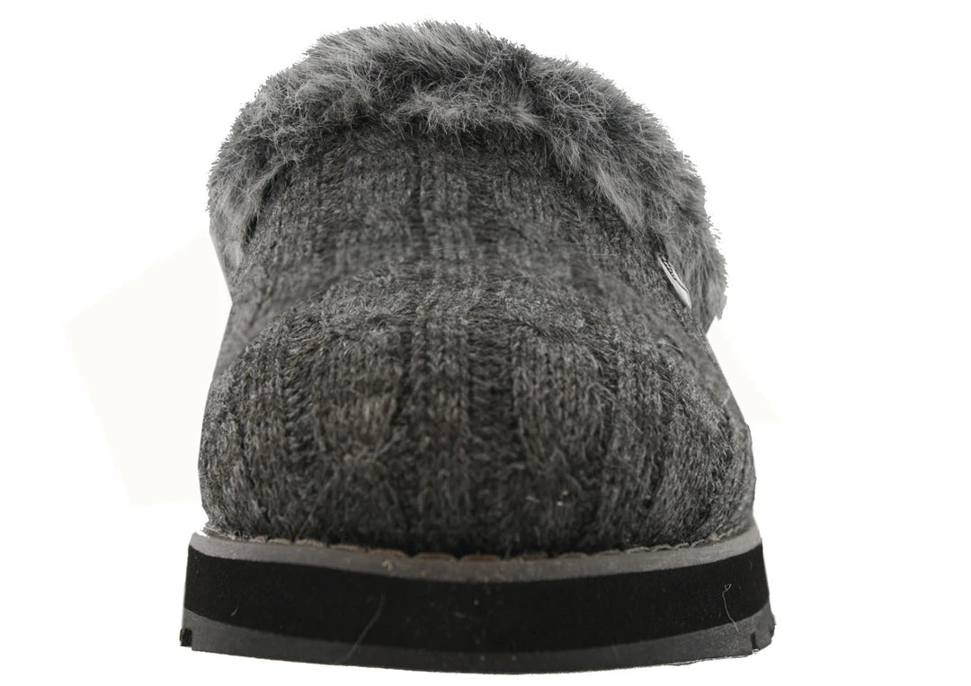 Skechers Women Wide Width Furry Cozy Open Back Slippers Ice Angel 9 Skechers Women Wide Width Furry Cozy Open Back Slippers Ice Angel