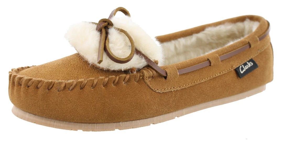 Clarks Of England Clarks Women Warm Cozy Slip On Moccasin Slippers Holly Clarks Of England Clarks Women Warm Cozy Slip On Moccasin Slippers Holly